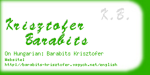 krisztofer barabits business card